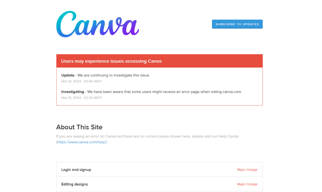 Canva Down in UAE: Reported Word Wide Server Issues