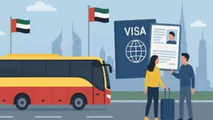 Bus service from Dubai to Oman for visa change — affordable and quick solution for UAE visit visa holders and residence cancellation travelers.