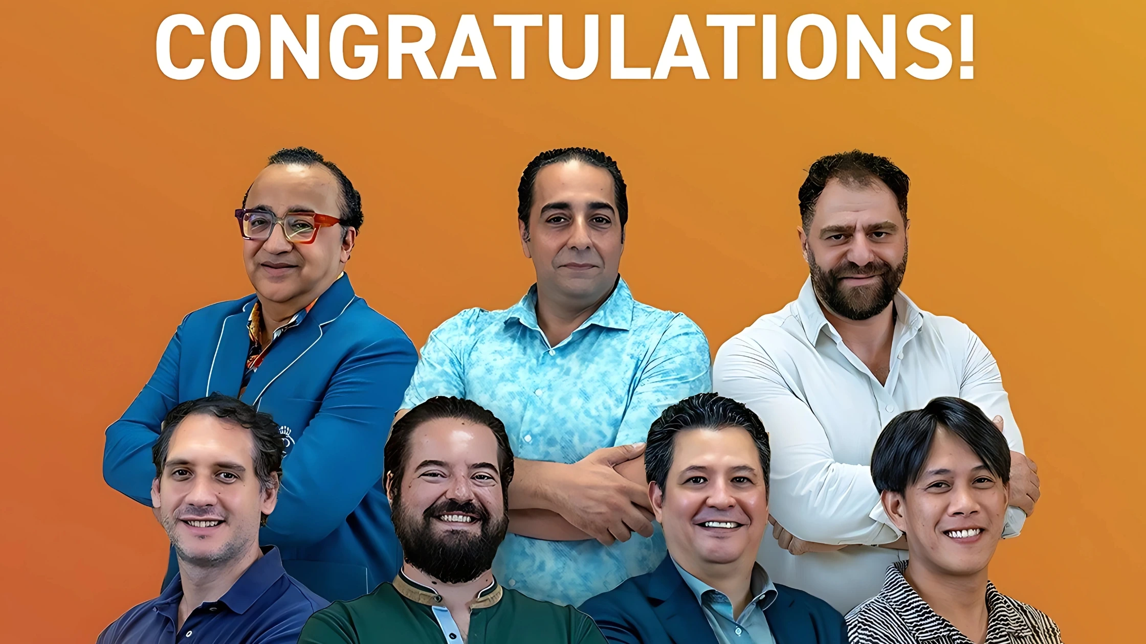 Congratulations banner with photos of 7 UAE Lottery Lucky Chance winners from the May 3, 2025 draw.