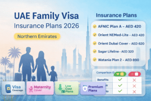 UAE family visa health insurance plans 2026 with prices and coverage and ICP Link